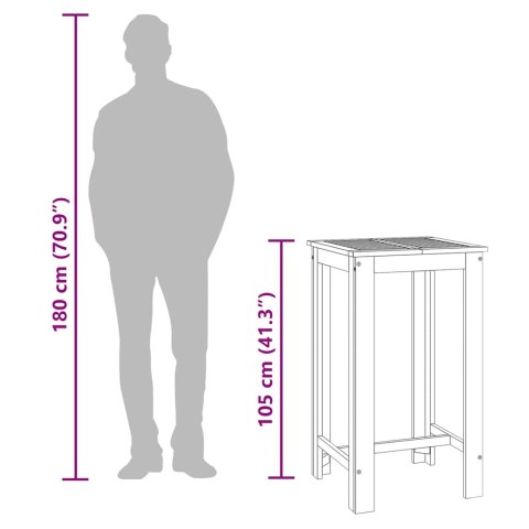 OGRODOWY STOLIK BAROWY 60X60X105CM LITE DREWNO AKACJOWE