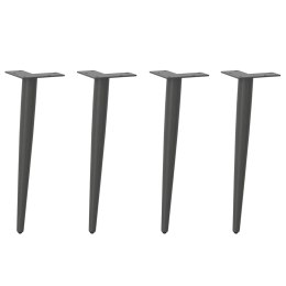 NOGI DO STOLIKA KAWOWEGO W KSZTAŁCIE STOŻKA 4 SZT. ANTRACYT 30-31CM STAL