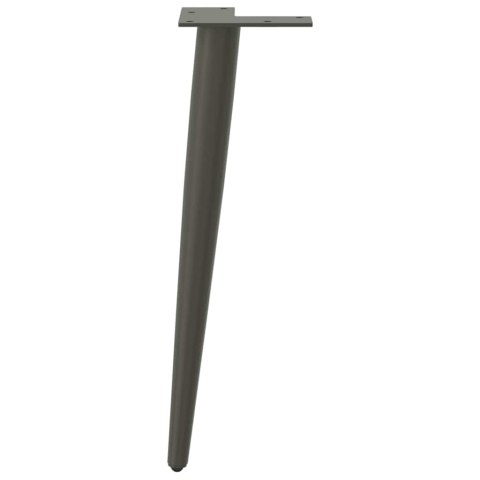 NOGI DO STOLIKA KAWOWEGO W KSZTAŁCIE STOŻKA 4 SZT. ANTRACYT 30-31CM STAL