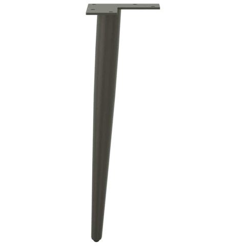 NOGI DO STOLIKA KAWOWEGO W KSZTAŁCIE STOŻKA 4 SZT. ANTRACYT 30-31CM STAL