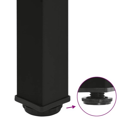 NOGI DO STOŁU BAROWEGO 4 SZT. CZARNE 100-102CM STALOWE