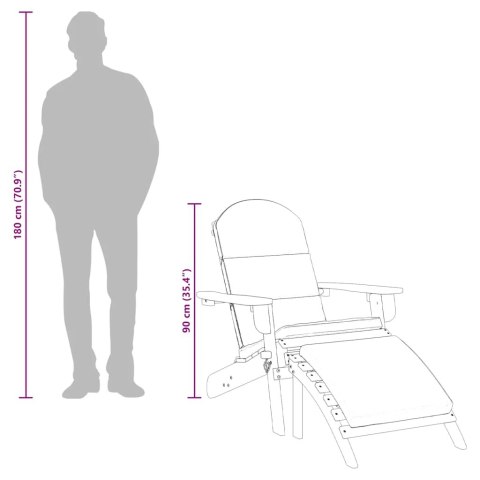 FOTEL OGRODOWY ADIRONDACK Z PODNÓŻKIEM DREWNO AKACJOWE