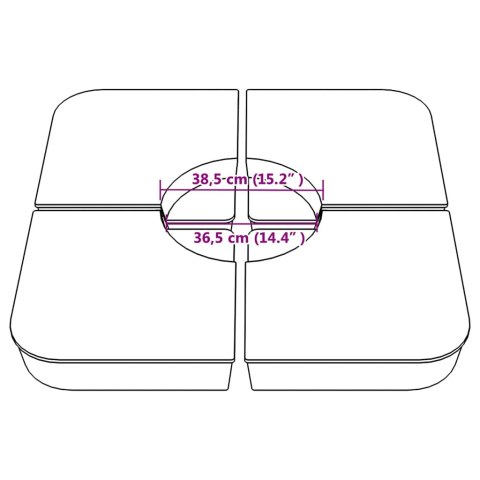PODSTAWA DO PARASOLA 4-CZ. 100KG PP