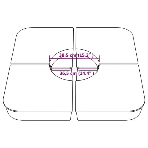 PODSTAWA DO PARASOLA 4-CZ. 100KG PP
