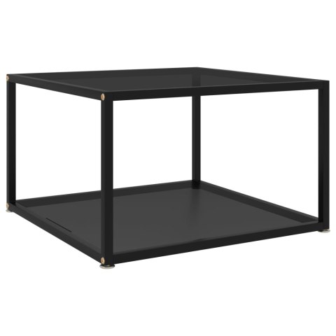 STOLIK KAWOWY CZARNY 60X60X35CM SZKŁO HARTOWANE