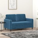 VidaXL Sofa 2-osobowa, niebieski, 120 cm, tapicerowana aksamitem