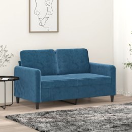 VidaXL Sofa 2-osobowa, niebieski, 120 cm, tapicerowana aksamitem