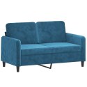 VidaXL Sofa 2-osobowa, niebieski, 120 cm, tapicerowana aksamitem