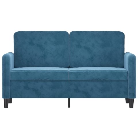 VidaXL Sofa 2-osobowa, niebieski, 120 cm, tapicerowana aksamitem