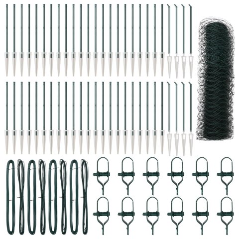 Zielony Płot Heksagonalny vidaXL 0,6x100 m Stalowy