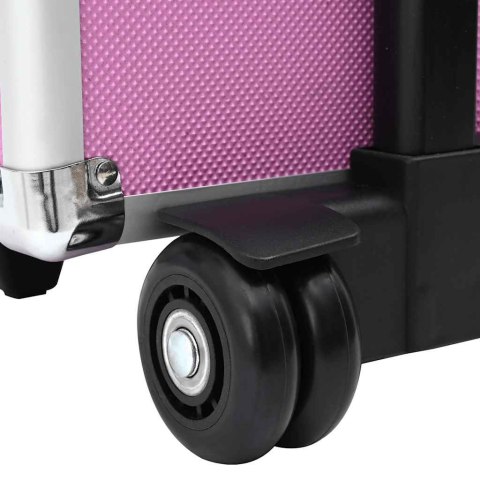 WÓZEK NA AKCESORIA DO MAKIJAŻU ALUMINIOWY RÓŻOWY