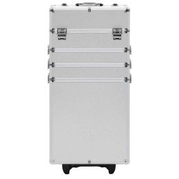 WÓZEK NA AKCESORIA DO MAKIJAŻU ALUMINIOWY SREBRNY