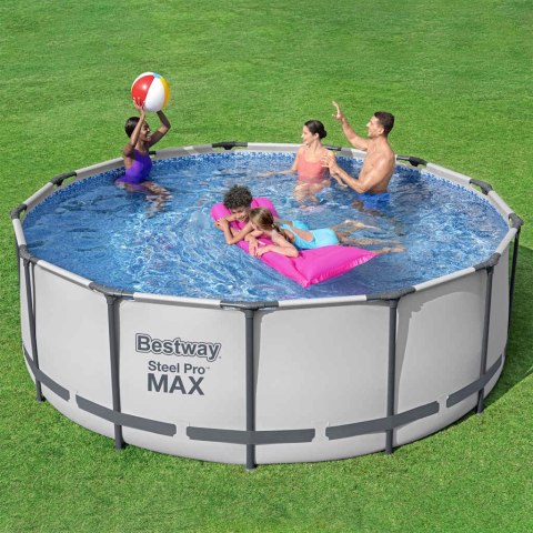 BESTWAY BASEN OGRODOWY STEEL PRO MAX Z AKCESORIAMI OKRĄGŁY 396X122CM