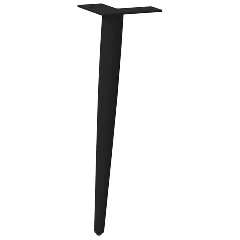 NOGI DO STOLIKA KAWOWEGO W KSZTAŁCIE STOŻKA 4 SZT. CZARNE 30-31CM STALOWE
