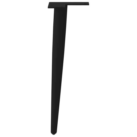 NOGI DO STOLIKA KAWOWEGO W KSZTAŁCIE STOŻKA 4 SZT. CZARNE 30-31CM STALOWE