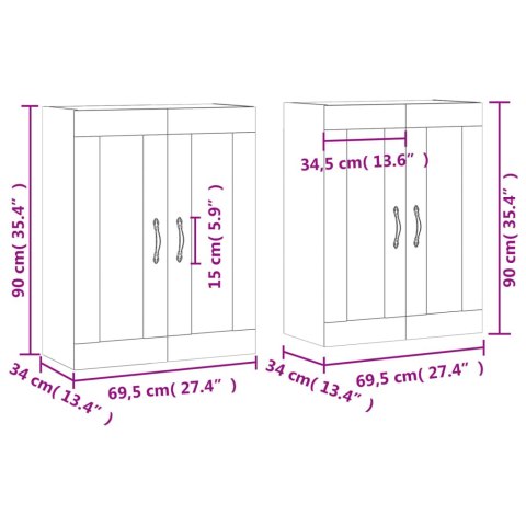 WISZĄCE SZAFKI 2 SZT. BIAŁE