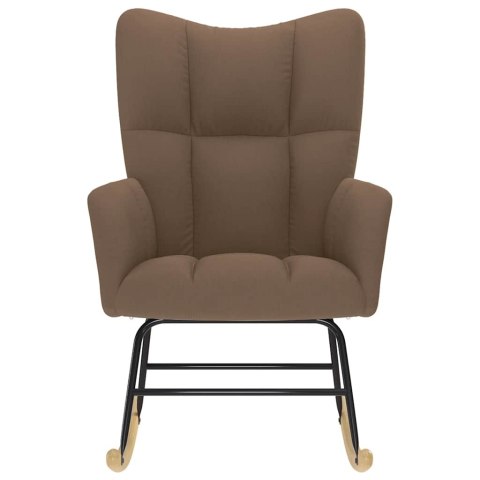FOTEL BUJANY BRĄZOWY TAPICEROWANY TKANINĄ