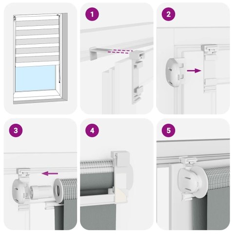 ROLETA ZEBRA 55X150CM SZEROKOŚĆ TKANINY 50,9CM POLIESTER