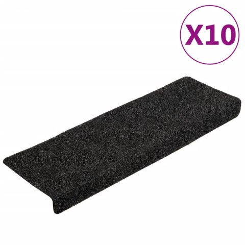 NAKŁADKI NA SCHODY 10 SZT. CZARNE 65X21X4CM