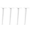 NOGI DO STOLIKA KAWOWEGO W KSZTAŁCIE STOŻKA 4 SZT. BIAŁE 42-43CM STALOWE