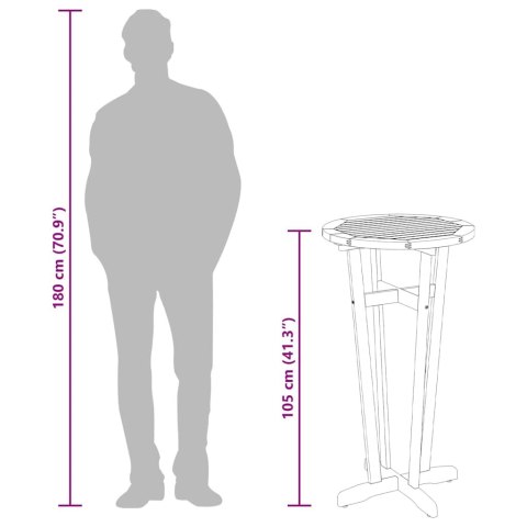 OGRODOWY STOLIK BAROWY Ø60X105CM LITE DREWNO AKACJOWE