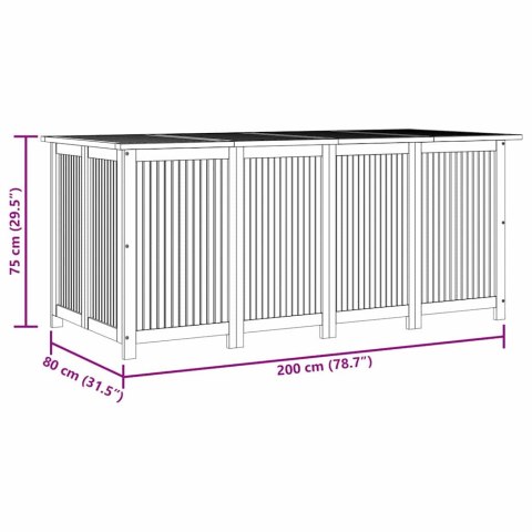 SKRZYNIA OGRODOWA 200X80X75CM LITE DREWNO AKACJOWE