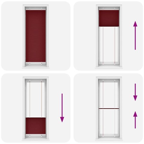 ROLETA PLISOWANA BORDOWY CZERWONY 70X200CM SZEROKOŚĆ TKANINY