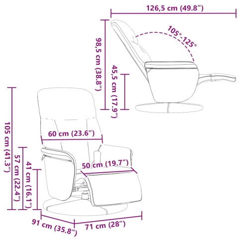 ROZKŁADANY FOTEL MASUJĄCY Z PODNÓŻKIEM CIEMNOSZARY AKSAMIT