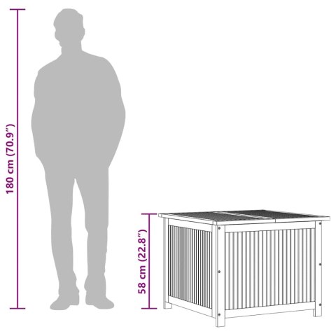 SKRZYNIA OGRODOWA 75X75X58CM DREWNO AKACJOWE