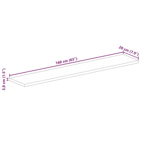 BLAT STOŁU 160X20X3,8CM PROSTOKĄTNY LITE DREWNO AKACJOWE