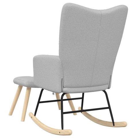 FOTEL RELAKSACYJNY Z PODNÓŻKIEM SZARY CHMUROWY TKANINA