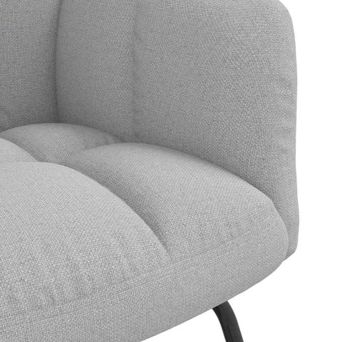 FOTEL RELAKSACYJNY Z PODNÓŻKIEM SZARY CHMUROWY TKANINA