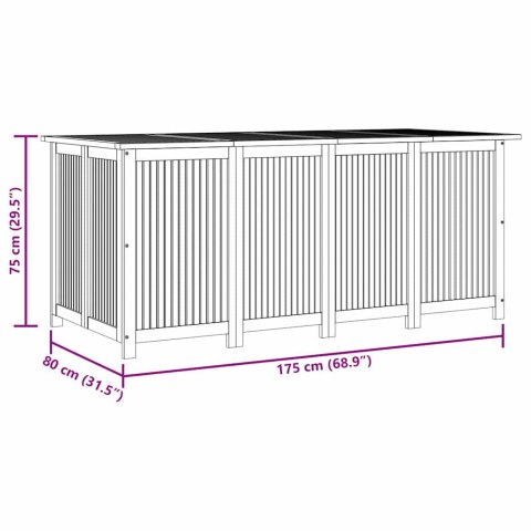 SKRZYNIA OGRODOWA 175X80X75CM LITE DREWNO AKACJOWE