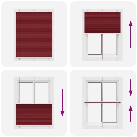 VidaXL Roleta plisowana Bordowy Czerwony 110x100 cm Szerokość tkaniny