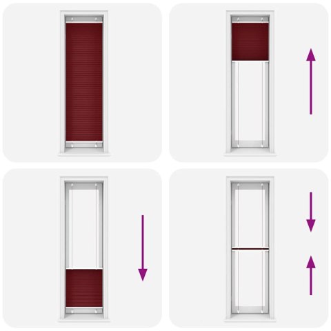 ROLETA PLISOWANA BORDOWY CZERWONY 60X200CM SZEROKOŚĆ TKANINY