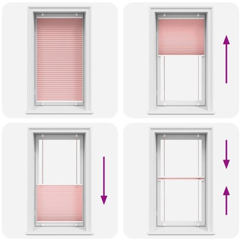 VidaXL Roleta plisowana różowa 75x100 cm Szerokość tkaniny 74,4 cm