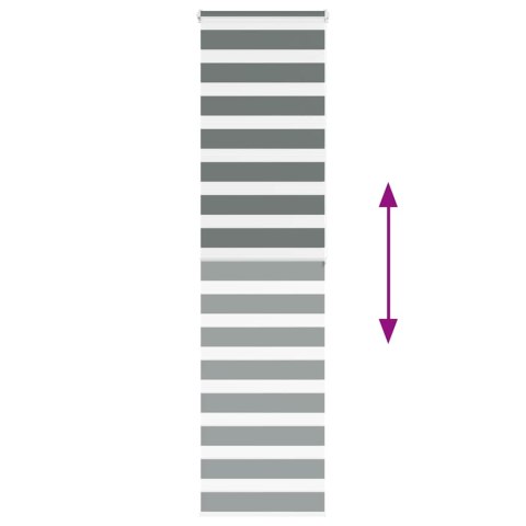 ROLETA ZEBRA CIEMNOSZARA SZEROKOŚĆ TKANINY 50,9CM POLIESTER