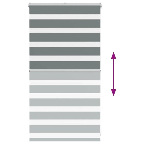 ROLETA ZEBRA CIEMNOSZARA SZEROKOŚĆ TKANINY 65,9CM POLIESTER