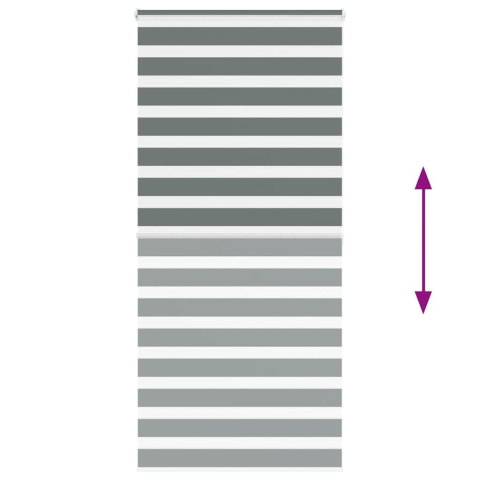 ROLETA ZEBRA CIEMNOSZARA SZEROKOŚĆ TKANINY 90,9CM POLIESTER