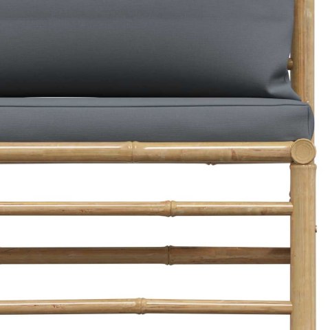 2-CZ. ZESTAW MEBLI DO OGRODU CIEMNOSZARE PODUSZKI BAMBUS