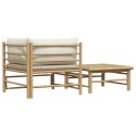 2-CZ. ZESTAW MEBLI DO OGRODU ŚMIETANKOWE PODUSZKI BAMBUS