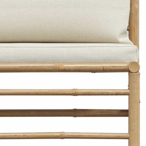 2-CZ. ZESTAW MEBLI DO OGRODU ŚMIETANKOWE PODUSZKI BAMBUS