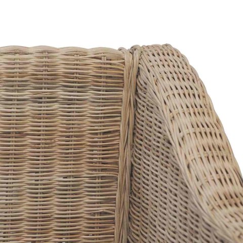2-OSOBOWA SOFA Z PODUSZKAMI NATURALNY RATTAN