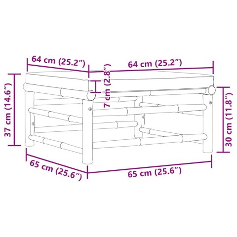 PODNÓŻEK OGRODOWY ŚMIETANKOWA PODUSZKA BAMBUS