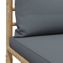 ŚRODKOWA SOFA OGRODOWA Z CIEMNOSZARYMI PODUSZKAMI BAMBUSOWA