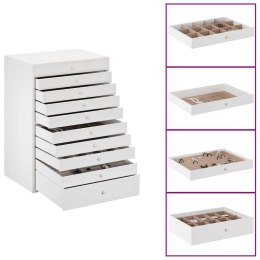 PUDEŁKO NA BIŻUTERIĘ 10-WARSTWOWE Z UCHWYTAMI NA ZEGARKI BIAŁE