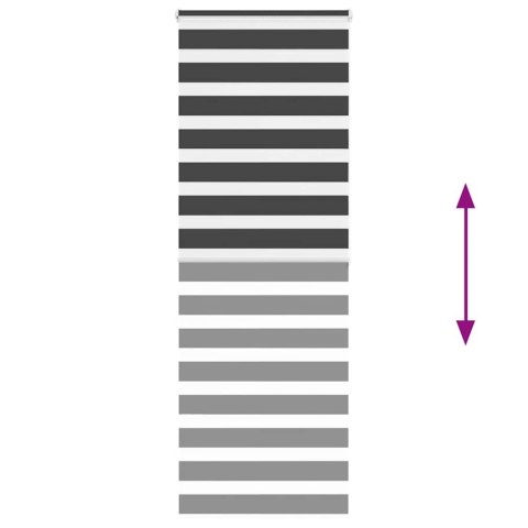 ROLETA ZEBRA CZARNA SZEROKOŚĆ TKANINY 75,9CM POLIESTER