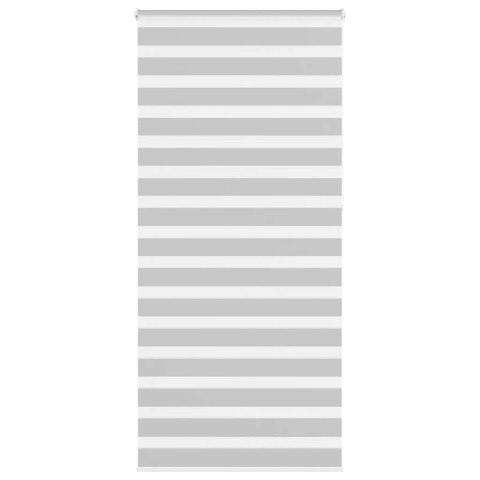 VidaXL Roleta zebra, jasnoszara, szerokość tkaniny 90,9 cm, poliester