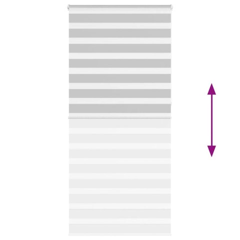VidaXL Roleta zebra, jasnoszara, szerokość tkaniny 90,9 cm, poliester