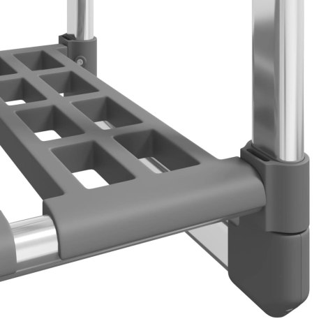 WIESZAK NA UBRANIA Z 3 PÓŁKAMI, SREBRNY 59X29X192CM, ALUMINIUM